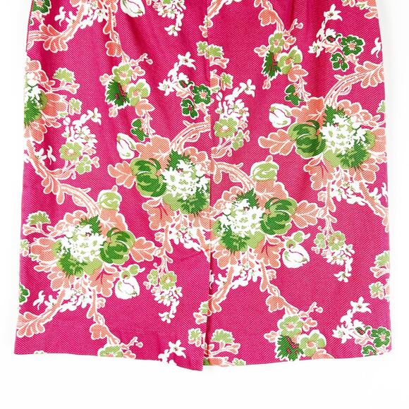 Talbots Pink Floral Straight Pencil Skirt Stretch Office Career Womens Size 4 - Picture 10 of 11